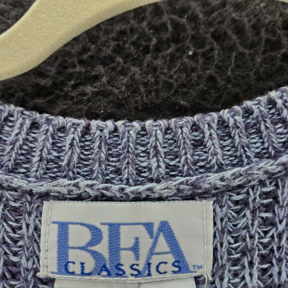 BFA Classics Womens Sweater Blue Size PM 100% Cotton Long Sleeve Button Close - Picture 6 of 12